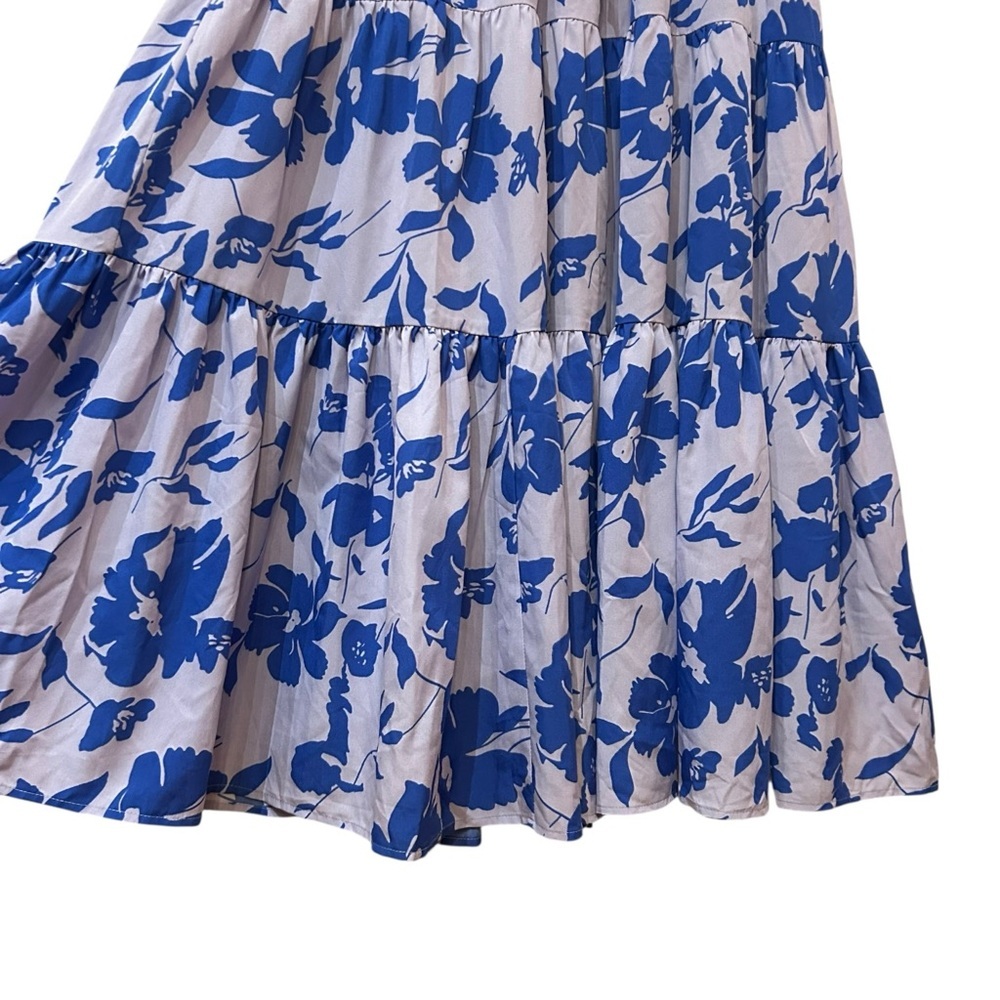 NEW Easel Floral Print Off Shoulder Challis Maxi Dress Sz S Tie Waist Sundress - Picture 6 of 10